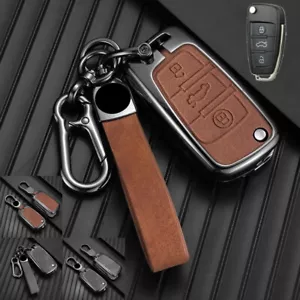 Funda de cuero para llave de coche de aleación de zinc para Audi A1 A3 A4 A6 A7 A8 Q5 Q7 RS S3 TT - Imagen 1 de 11