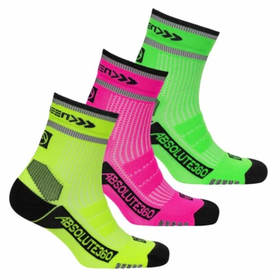 Absolute 360 [BE SEEN] PERFORMANCE RUNNING SOCKS - Size 3 - 5, 6 - 8 and 9 - 11 - Image 1 of 4