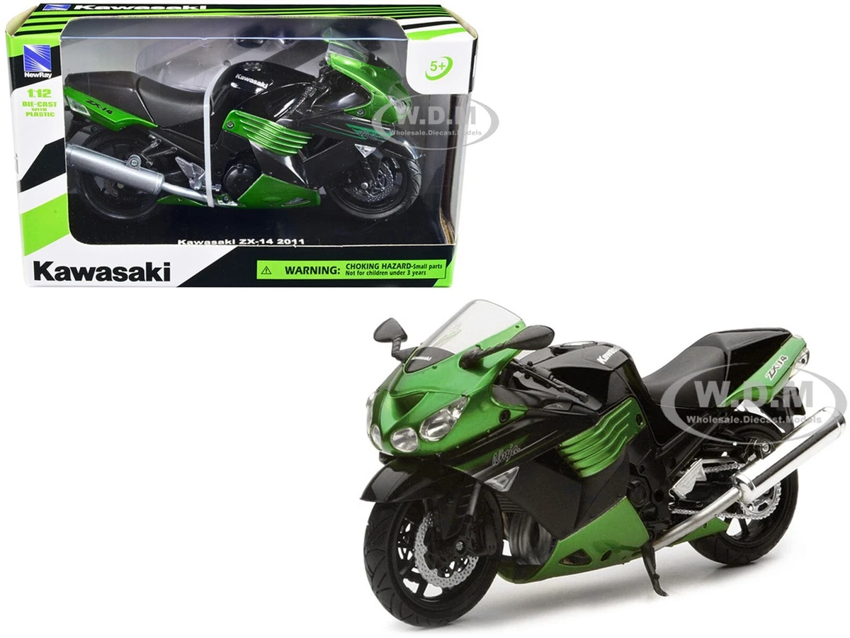 Kawasaki Plastic 1:12 Diecast Motorcycles & ATVs with Stand for