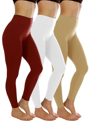 Paquete de 3 leggings térmicos forrados de lana cintura alta cálidos de invierno para mujer Foto 1 de 4