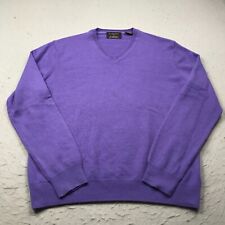 Black Brown Sweater Mens XL Purple V Neck 2 Ply Cashmere Jumper Knit Soft 1826