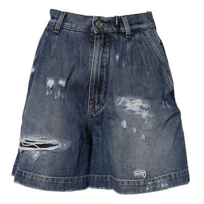 Pantalones Cortos DOLCE & GABBANA Azul Algodón Andrajoso Denim Bermudas IT40/US6/S RRP 870usd Foto 1 de 4