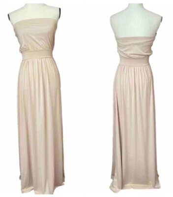 Nuevo sin etiquetas Maxi Vestido Sujetador Rachel Pally Suave Elástico Modal Spandex Beige Incorporado S Foto 1 de 4