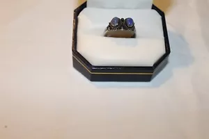 Ellensburg blau 2 zierliche kleine Sterling Ring Vintage verziert Sterling Gr. 7 - Bild 1 von 12