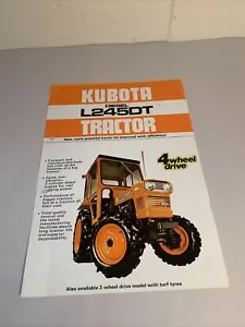 Kubota Diesel L245DT Tractor Brochure Specification Sheet 1980s Sales Leaflet - Picture 1 of 7