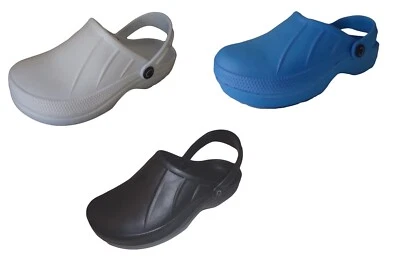 Full Kitchen Clogs Black Blue Chefs Shoes Safety Footwear Garden Hospital Mules - Image 1 of 4
