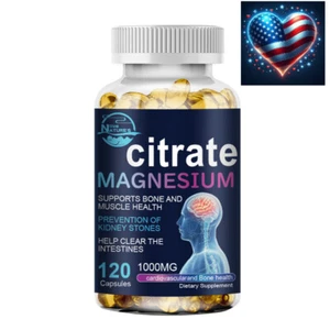 Magnesium Citrate 1000mg Per Serving 60 Servings Total/120 Capsules Total By NL - Picture 1 of 12