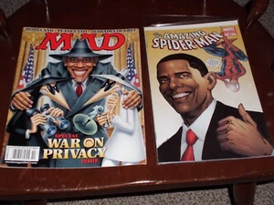OBAMA: SPIDER-MAN 583; MAD MAGAZON 523 UND ICONIC TIME COVER - Bild 1 von 7