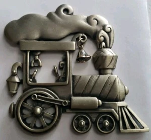 Vintage 2000 Gloria Duchin Pewter Train Ornament w/ Bell Rustic - Picture 1 of 5
