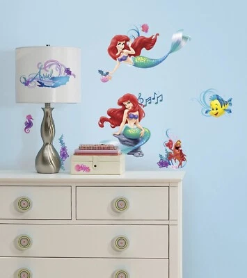 Pegatinas de pared ARIEL SIRENITA 43 calcomanías decoración habitación Disney platija Sebastián Foto 1 de 3