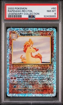 Rapidash Reverse Holo Foil Legendary Collection Pokemon Card - PSA 8 NM MINT - Image 1 of 2