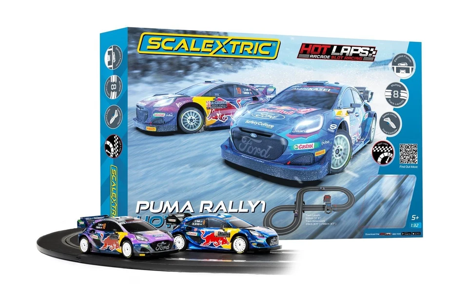 Scalextric C1452M Ford Puma Rally1 WRC Hot Laps Slot Car Race Set