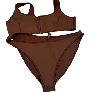 Skims Rubberized Scuba Swim Tanga Bikini Scoop Neck Top New with tags Size 4X - Picture 1 of 6