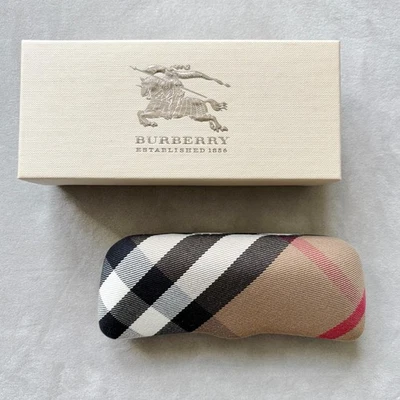 New BURBERRY House Check Tan Plaid Hard Clamshell Eyeglass Accessory Case - Image 1 of 4
