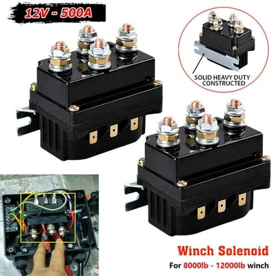 2x Elektrische Seilwinde Batterietrennrelais Hochstrom Schalter Relais 12V 500A - Bild 1 von 4
