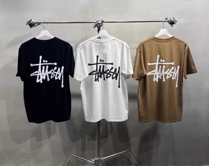 stussy Classic solid color casual T-shirt, available in three colors,unisex - Picture 1 of 10