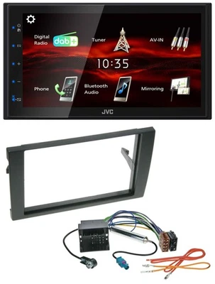 JVC USB Bluetooth MP3 DAB 2DIN Autoradio für Audi A4 01-08 B6 B7 Quadlock - Bild 1 von 4
