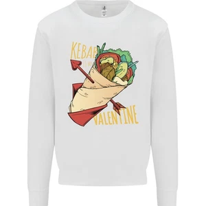 Singles Day Anti Valentines Day Kebab Kids Sweatshirt Jumper - Picture 1 of 25