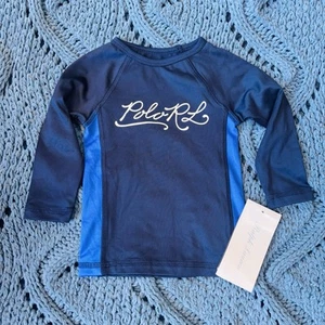 Ralph Lauren Baby Rash Swim Vest Top Long Sleeve UPF 50+ Size 9 M NWT - Picture 1 of 6
