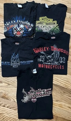 Lote de camisetas Harley-Davidson, talla grande, 5 camisetas, Jamaica, Wildwood, Virginia Foto 1 de 4