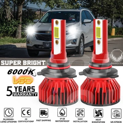 LED Headlight Hi/Lo Beam Bulbs White For Chevrolet Equinox2018-2020 Super Bright Foto 1 de 4