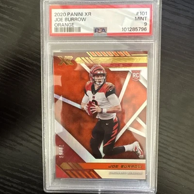 2020 Panini XR Joe Burrow Orange Rookie /99 PSA 9 MINT #101 Cincinnati Bengals  - Image 1 of 2