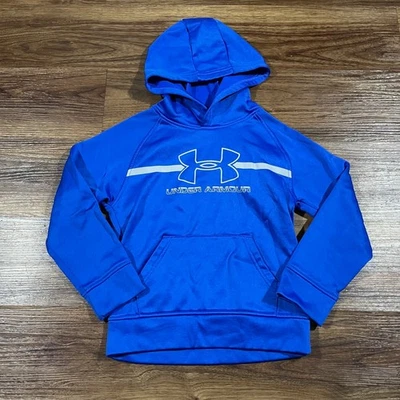 Under Armour Long Sleeve Hoodie Pullover Blue Sweater Size Youth Boys Size 6 - Image 1 of 4