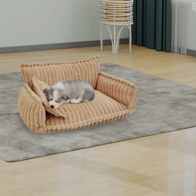 Camel Color Pet Couch With Pet Pillow 100*67*40cm Cat/Dog Couch Calming Bed NEW - Image 1 of 4