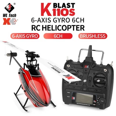 Wltoys XK K110S 6CH 3D 6G System Single Paddle Brushless RC Helicopter Aircraft - Image 1 of 4