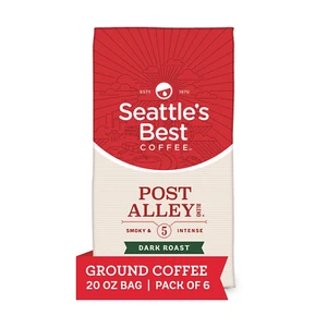 Post Alley Blend Dark Roast Ground Coffee | 20 Ounce Bags (Pack of 6) - Picture 1 of 5