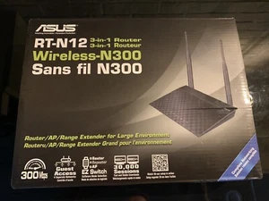 ASUS RT-N12 Wireless-N 300Mbps Antenna 3-in-1 Router/AP/Range Extender - Picture 1 of 14