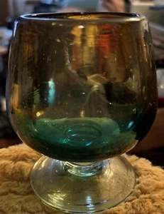 Beautiful Unique Made In Mexico Brandy / Cognac Snifter glass HEAVY - Picture 1 of 2