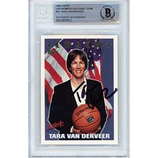 Tara Vanderveer USWNT Signed Team USA 1996 Topps Olympics Card Beckett Authentic