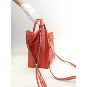 Balenciaga Paper Mini A6 Zip Leather Red Pochette Handbag Mini Tote w/storagebag - Picture 1 of 13