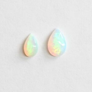 5x3, 6x4 pear set of 4 Australian opal natural solid white / light opal loose