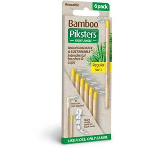 Bamboo Piksters Right Angle Handle 6pks - Size 3 Yellow Regular. Bulk Savings! - Picture 1 of 7