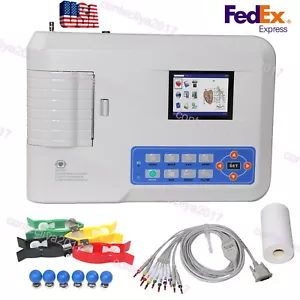 ECG300G 12-lead Digital 3-channel Electrocardiograph ECG/EKG Machine - Picture 1 of 14