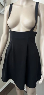 Modcloth “Overall Winner Jumper” Suspender Circular Flared Skirt Black sz S - Image 1 of 4