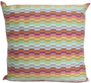 MISSONI HOME COPRICUSCINO MISTO SETA COTONE CHEVRONS 40x40cm LESOTHO 140 - Foto 1 di 5