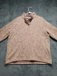 Natural Reflections Fleece Jacket Button Henley Womens Size L Large Red Cabelas - Picture 1 of 12