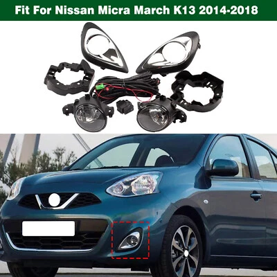 Kit de interruptor de cable de cubierta de luz antiniebla de parachoques delantero para Nissan March Micra 2013-2018 Foto 1 de 4