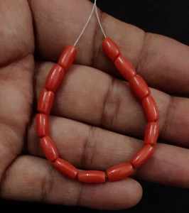 Cuentas de coral rojo Cuentas de coral de mar Mediterráneo Cuentas de coral de Italia natural Piedras preciosas - Imagen 1 de 11