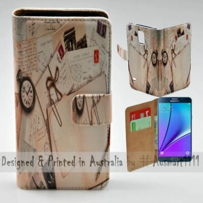 For Samsung Galaxy Note Series - Old Diary Letter Print Mobile Phone Case Cover - image 1 of 3