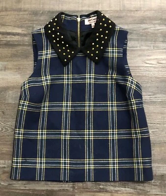 Suéter Juicy Couture para mujer 0 cuadros tachonado mezcla de lana sin mangas cremallera Foto 1 de 4