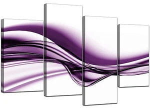 Juego de cuadros grandes modernos abstractos de lienzo púrpura 130 cm de ancho 4031 - Imagen 1 de 9