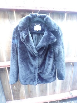 Kendall & Kylie Plush Black Coat - Size Small - Image 1 of 3