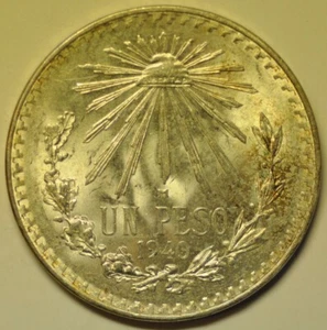 Mexico; Silver Peso 1940 UNC KM#455 mw26569 - Picture 1 of 2