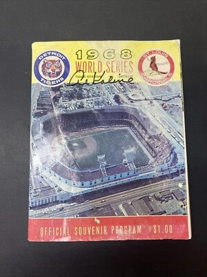 Detroit Tigers 1968 World Series Program Detroit Program SIGNED AL KALINE w/ COA - Image 1 of 4