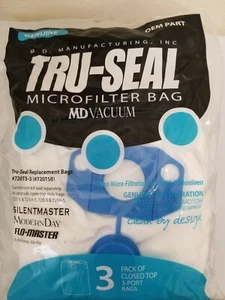 MD Central Vacuum Tru-Seal Replacement 3 Pack Microfilter Bags for 720TS-3 (720T - Picture 1 of 2
