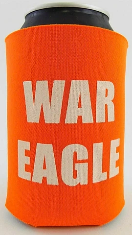 Auburn Tigers NCAA *WAR EAGLE* ORANGE *Set of 6* Can Koozie Auburn University Cover